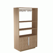 Buffet central Dua' Line laiton 2 portes 2 tablettes et barre 100x40x180cm