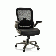 Chaise lourdes confortables / Siège de bureau INSTRUCTOR T I Titan XXL Tissu maille / Cuir noir hjh OFFICE - noir multi-matériau 691008