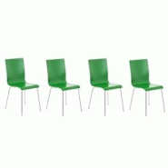 Décoshop26 - Lot de 4 chaises de cuisine en bois vert et métal CDS10163 - 3000277163931 Décoshop26 - Lot de 4 chaises de cuisine en bois vert et métal CDS10163 - 3000277163931