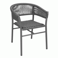 Fauteuils en corde grise tressée Florence - Lot de 2 - FU533 | Bolero