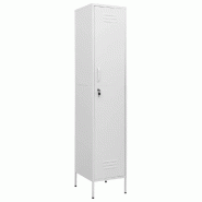 Helloshop26 - Armoire à casiers moderne bureau 35 x 46 x 180 cm avec étagères réglables finition blanche en acier blanc 02_0046893 - blanc acier 3