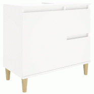Helloshop26 - Armoire de salle de bain avec 2 tiroirs organisation flexible 65 x 33 x 60 cm en bois d'ingénierie blanc 02_0048410 - blanc Bois massif