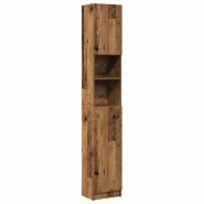 Helloshop26 - Armoire de salle de bain en bois d'ingénierie 32 x 25,5 x 190 cm grand rangement facile entretien style rustique vieux 02_0050728 - Boi