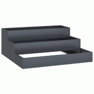 Helloshop26 - Cache-pot de jardin 90 x 90 x 35 cm résistant aux intempéries design moderne en métal anthracite 02_0052050 - métal 3000237221497