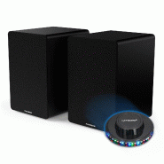 Pickering Enceintes de bibliothèque, Caisson Bois  - 50W - WS400DUO - Bluetooth 5.0, Entrée optique câble inclus, Lumière OVNI LED - 3666638036957