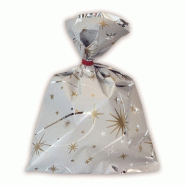 Pochette cadeau polypro avec rabat autocollant Orione blanc 16x21 cm - par 50