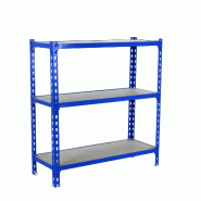 SimonRack Étagère Rangement 900x1200x300 mm, 3 niveaux, plateaux en bois, charge 200 kg par niveau, Bleu - Maderclick - métal 8425437077166
