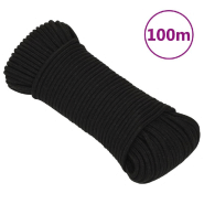 Vidaxl corde de travail noir 4 mm 100 m polyester 152804