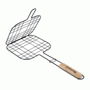 WellHome - Grille Grill avec manche en bois et revêtement antiadhésif 21x21cm - WH14651