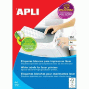 Apli 4000 étiquettes blanches laser rapide, format 99,1 x 33,9 mm (500 feuilles A4 / cdt) - 8410782183242