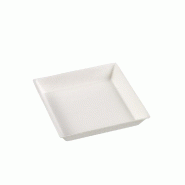 Assiette carrée Quartz bagasse blanche 9x9x1,6cm - par 400