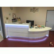 Banque d'accueil lumineuse Valde - MDD - Blanc, Blanc brillant, Droite, 384_0