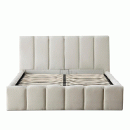 Bellecour Lit coffre beige Madeleine 160x200 cm - beige Bois manufacturé 3LT26.MA.1620