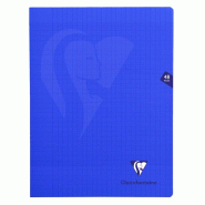 Clairefontaine Lot de 10 Cahier Mimesys 24x32, 48p./24 feuilles 90 g/m² piquées, coloris bleu marine, Séyès - 3329683223115