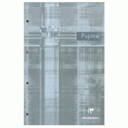 Clairefontaine Lot de 5 Bloc Metric Pupitre format 210x318 (A4 détaché), 80 feuilles perforées 90 g/m² agrafées, Séyès - 3329680661316