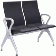 CLP Banc d'attente Ermin Noir /2 places - noir plastique 326892