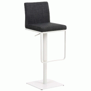 CLP Tabouret de bar Panama revêtement tissu Gris foncé/Blanc - gris textile 101821256