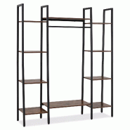 COSTWAY Support végétal avec lampes de croissance, étagère 10 niveaux 140cm, escalier floral métallique, 120×29,5×141cm - marron métal VH36228OR
