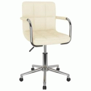 Décoshop26 - Chaise pivotante de salle à manger hauteur réglable en tissu crème DEC025075 - 3000255057252 Décoshop26 - Chaise pivotante de salle à manger hauteur réglable en tissu crème DEC025075 - 3000255057252