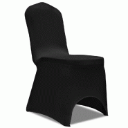 Décoshop26 - Housse de chaise extensible 100 pcs Noir  DEC022502 - noir 3001285569609