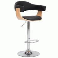 Décoshop26 - Lot de 2 tabourets de bar chaises hautes rétro en bois courbé et PVC noir DEC029792 - noir 3000257557682