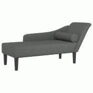 Décoshop26 - Méridienne chaise longue canapé pour intérieur avec coussins en tissu gris foncé DEC026079 - gris 3000255609864 Décoshop26 - Méridienne chaise longue canapé pour intérieur avec coussins en tissu gris foncé DEC026079 - gris 3000255609864