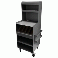 Desserte haute Hana Haute en compact et acier Gris Basalte VALERO
