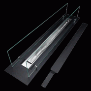 Divina Fire Brûleur pour cheminée au bioéthanol biocamino en acier avec vitres de 100 cm - noir 8056157806066