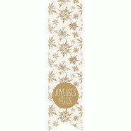 Etiquette cadeau adhésive "Flocons or" 35x135mm - par 200