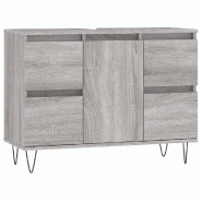 Helloshop26 - Armoire de salle de bain pratique avec espace de rangement 80 x 33 x 60 cm en bois d'ingénierie sonoma gris 02_0049080 - gris Bois mass