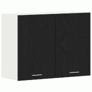 Helloshop26 - Armoire suspendue moderne avec étagère 80 x 31 x 60 cm grand espace de rangement chêne noir 02_0051955 - noir Bois massif 3000237178654