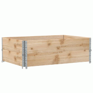 Helloshop26 - Jardinière bac lit surélevé plantes fleurs terrasse jardin 120 x 80 cm bois massif de pin marron 02_0037402 - marron métal 3000213864373