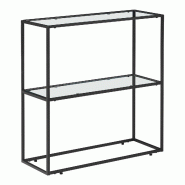Helloshop26 - Table console verre trempé 85 x 80 x 30 cm noir transparent 03_0010876 - 3000225457495