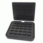 Maxima - Moule à tartelettes rectangulaire - dimensions externes 50x23 mm, internes 42x17 mm, plaque de cuisson 380x328 mm - 25 pièces - 9374323