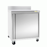 Meuble bas inox 600x700 mm adossée sur roulettes PREMIUM - GOLDINOX - gris inox 3701770808854