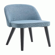 Mobiliara Lot de 2 Chaises Adèle Bleu – Assise Mousse Haute Densité, Piètement Acier Époxy Paris, Design Contemporain - bleu polyester A06595/01