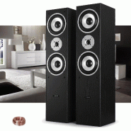 Paire d'enceintes HIFI/Home-cinema LTC Audio - Salon Maison Sourround Noir 2x500W LTC L766-BK + 15M de câbles transparent - 3701123944178