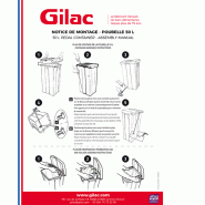 Poubelle à pédale 50L Gilac - Bleu