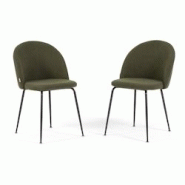 RATTATAN Lot de 2 chaises d’intérieur en velours côtelé avec pieds en métal, rembourrées pour cuisine, salle à manger, bar ou restaurant –Sa RATTATAN Lot de 2 chaises d’intérieur en velours côtelé avec pieds en métal, rembourrées pour cuisine, salle à manger, bar ou restaurant –Sa