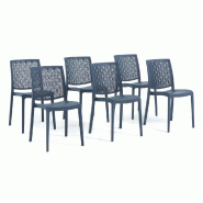 RATTATAN Set 6 Chaises en polypropylène avec fibre de verre empilables pour extérieur et jardin, bar et restaurant, cuisine design moderne - ASTRID