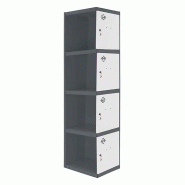 SimonRack Cassier métallique 4 portes ADDITIONNEL démonté ANTHRACITE/BLANC 1800x300x500 mm (haut x largeur x profondeur) - 8425437105937