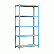 SimonRack Étagère Rangement 2000x1200x300 mm, 5 niveaux, plateaux en bois, charge 200 kg par niveau, Bleu - Maderclick - métal 8425437077463