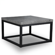 Table basse CARREE 54 x 54 cm métal plateau mélaminé finition béton