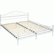 Tectake Lit design romantique avec sommier 200 x 180 cm blanc/blanc - 404518 - blanc acier 404518 Tectake Lit design romantique avec sommier 200 x 180 cm blanc/blanc - 404518 - blanc acier 404518
