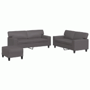 VidaXL Ensemble de canapés 3 pcs gris similicuir Modèle Zenith Nordique Plus - 3201921