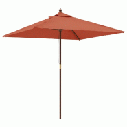 VidaXL Parasol de jardin avec mât en bois terre cuite 198x198x231 cm Modèle Horizon Confort - 363188
