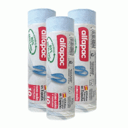 Alfapac - Sacs poubelle à fermeture automatique 10L 45X57cm, 3 rouleaux x 15 unités (80% recyclés) - blanc PK6946