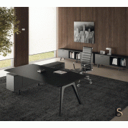Bureau d'angle Rail en bois- Bralco. - 220, Droite, Chêne noir_0