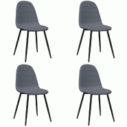 Chaises à manger lot de 4 Gris foncé Velours Modèle Joriane - 325658
