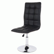 Décoshop26 - Chaise à manger cuisine design moderne et chic hauteur réglable pivotant en synthétique noir 04_0002205 - noir 3000258532695